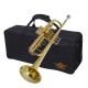 Professional Bb Trumpet, Brass Body, Chrome-Plated Mouthpiece, Gold Lacquer Finish Professional Bb Trumpet, Brass Body, Chrome-Plated Mouthpiece, Gold Lacquer Finish