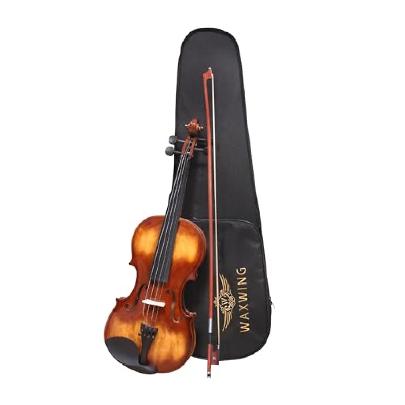 Waxwing professional Violin 4/4 with Bow and Carrying Case, Natural Wood glossy Finish Waxwing professional Violin 4/4 with Bow and Carrying Case, Natural Wood glossy Finish