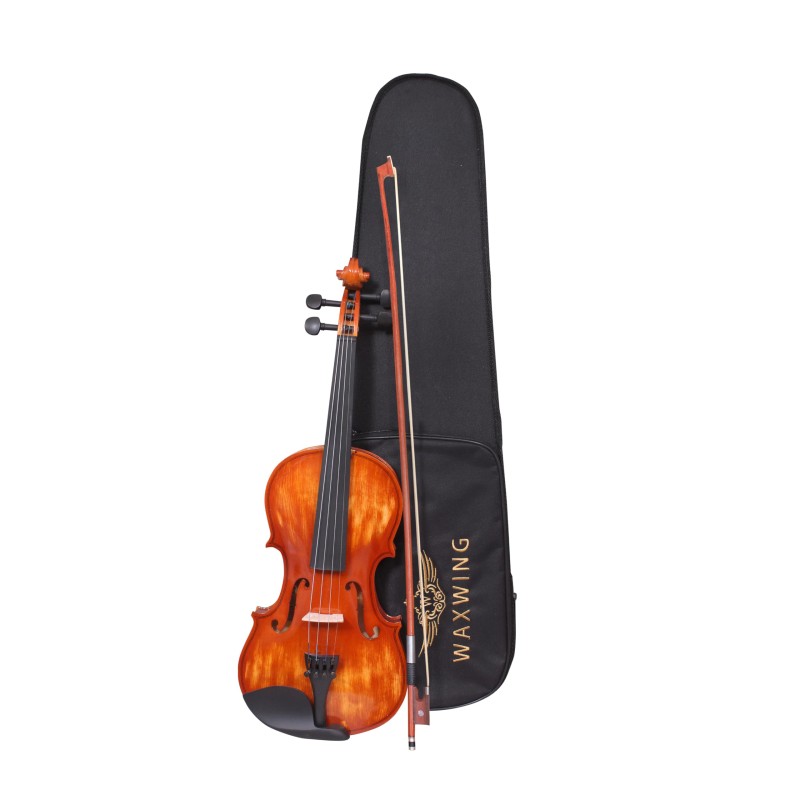 Waxwing 4/4 Full Size Violin with Bow and Carrying Case, Natural Wood glossy Finish Waxwing 4/4 Full Size Violin with Bow and Carrying Case, Natural Wood glossy Finish